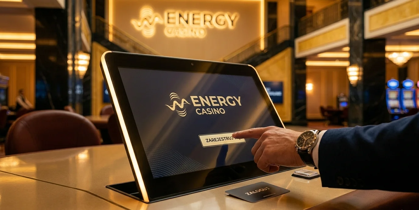 Formularz rejestracji w Energy Casino na ekranie komputera